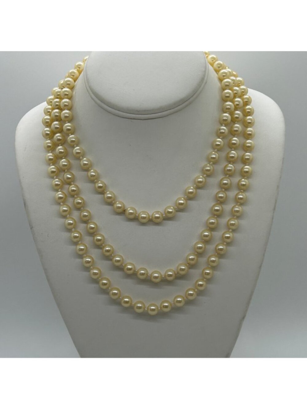 Vintage Avon Faux Pearl Multi-Strand Necklace 56" Long Elegant Flapper Length - Picture 3 of 13